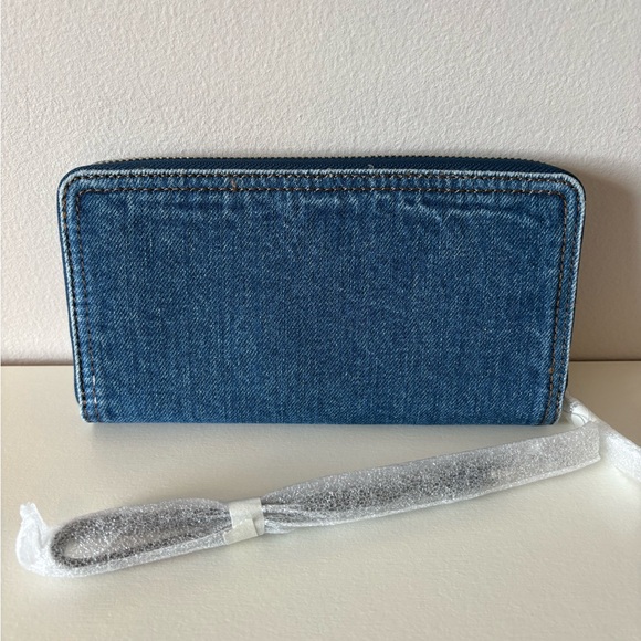 Coach Long Zip Around Wallet In Denim - Picture 9 of 11